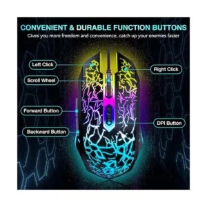 BENGOO Ratón para juegos con cable ratones ópticos USB_3