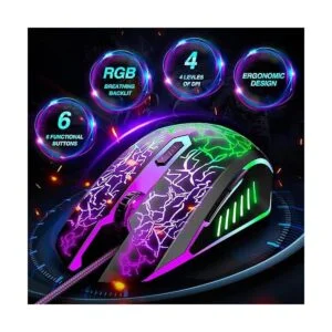 BENGOO Ratón para juegos con cable ratones ópticos USB_2