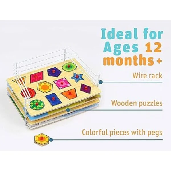 ETNA Madera Puzzles con alambre rack Organizador_3
