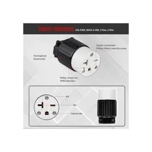 ENERLITES NEMA 620R Conector de hoja recta salida de