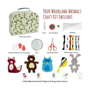 Kit educativo de costura con animales del bosque para_2