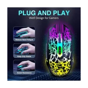 BENGOO Ratón para juegos con cable ratones ópticos USB_4