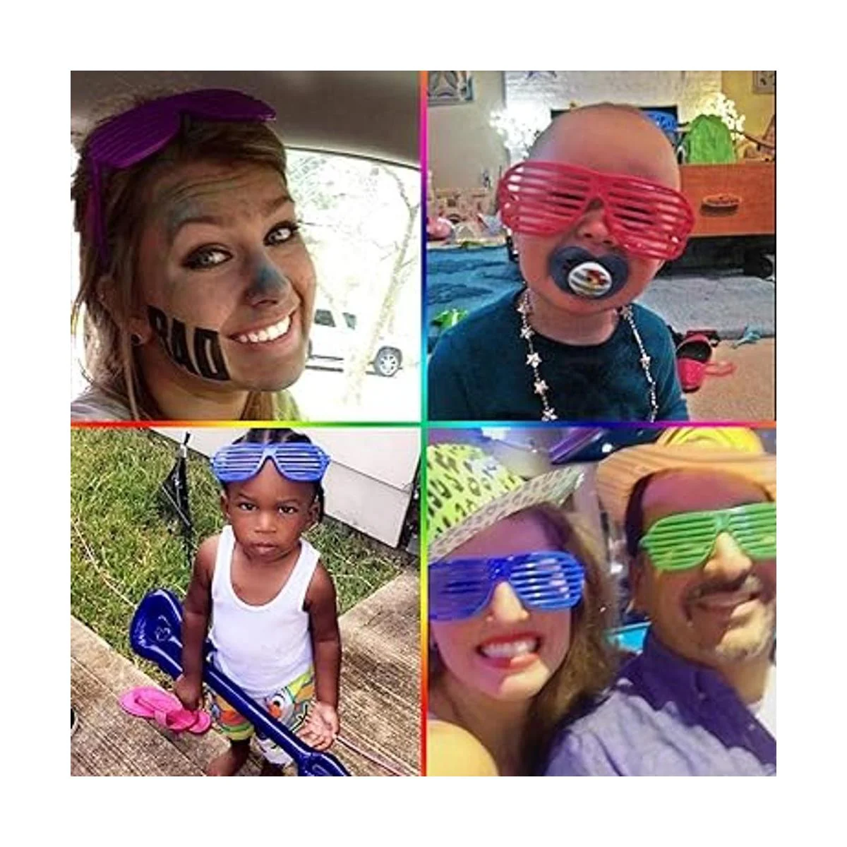 Novelty Place Gafas de sol con obturador de color neón_5