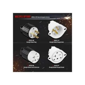 ENERLITES NEMA 620R Conector de hoja recta salida de