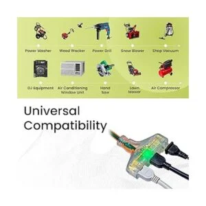 GoGreen Power GG15150 Cable de extensión SJTW de 3 tomas