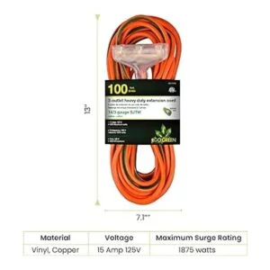 GoGreen Power GG15100 143 50 pies Cable de extensión