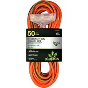 GoGreen Power GG15150 Cable de extensión SJTW de 3 tomas