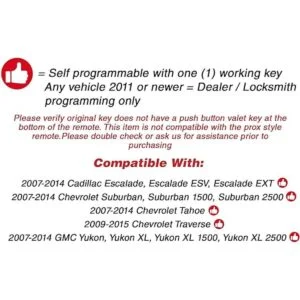 KeylessOption Mando a distancia para coche Cadillac_4