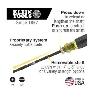 Klein Tools Destornillador 32751 con longitud ajustable de_2