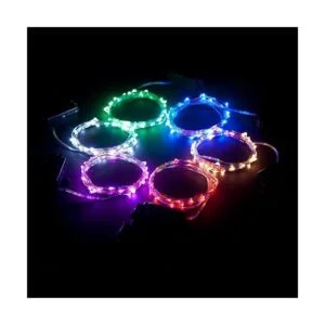 Cadena de luces LED RTGS de 60 ledes funciona con pilas