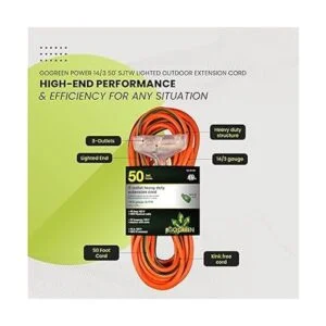 GoGreen Power GG15150 Cable de extensión SJTW de 3 tomas