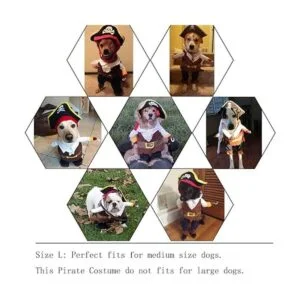 Nacoco Disfraz para mascotas perros y gatos de Piratas_6