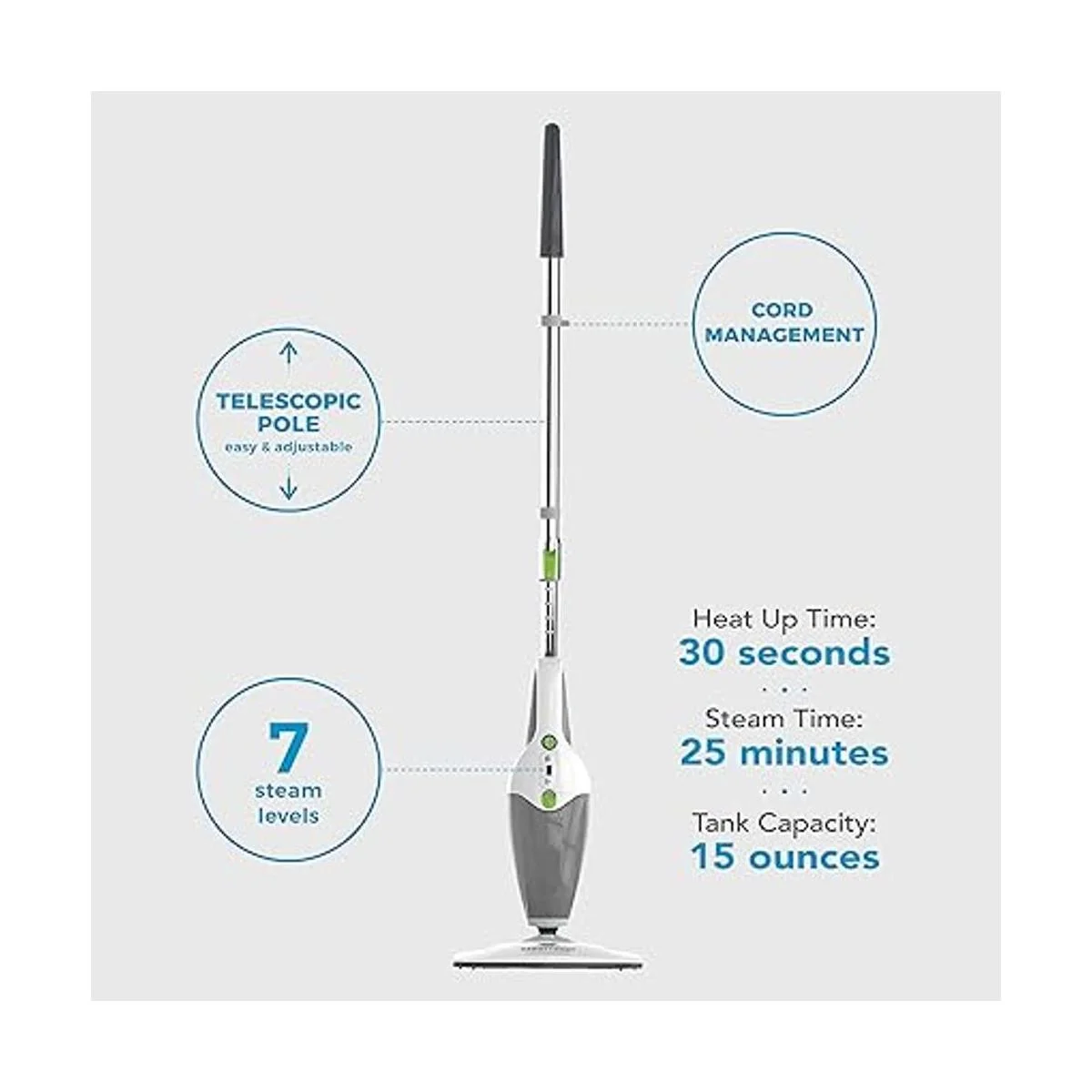 Steamfast SF295 3en1 Mop limpiador de vapor de mano y