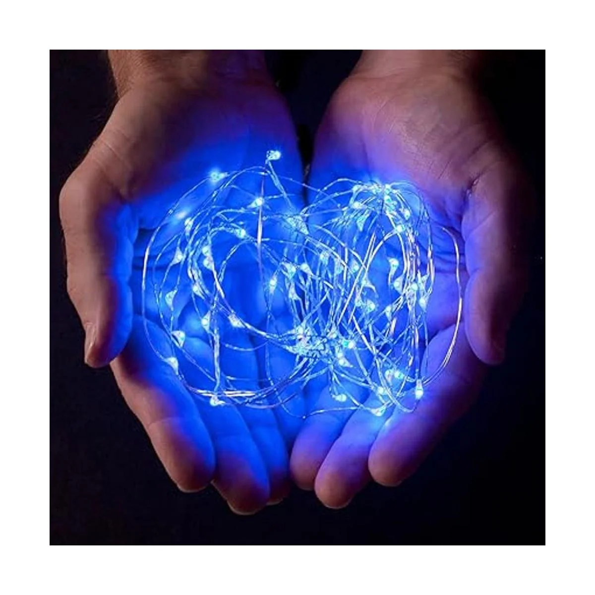 Cadena de luces LED RTGS de 60 ledes funciona con pilas