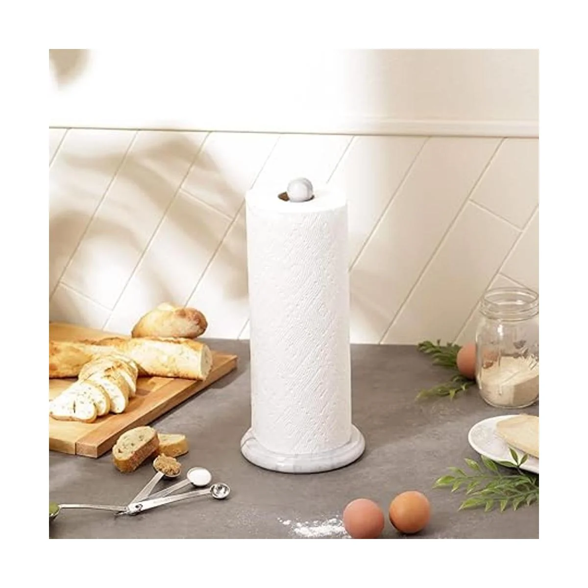 RSVP Soporte blanco mármol para papel toalla_4