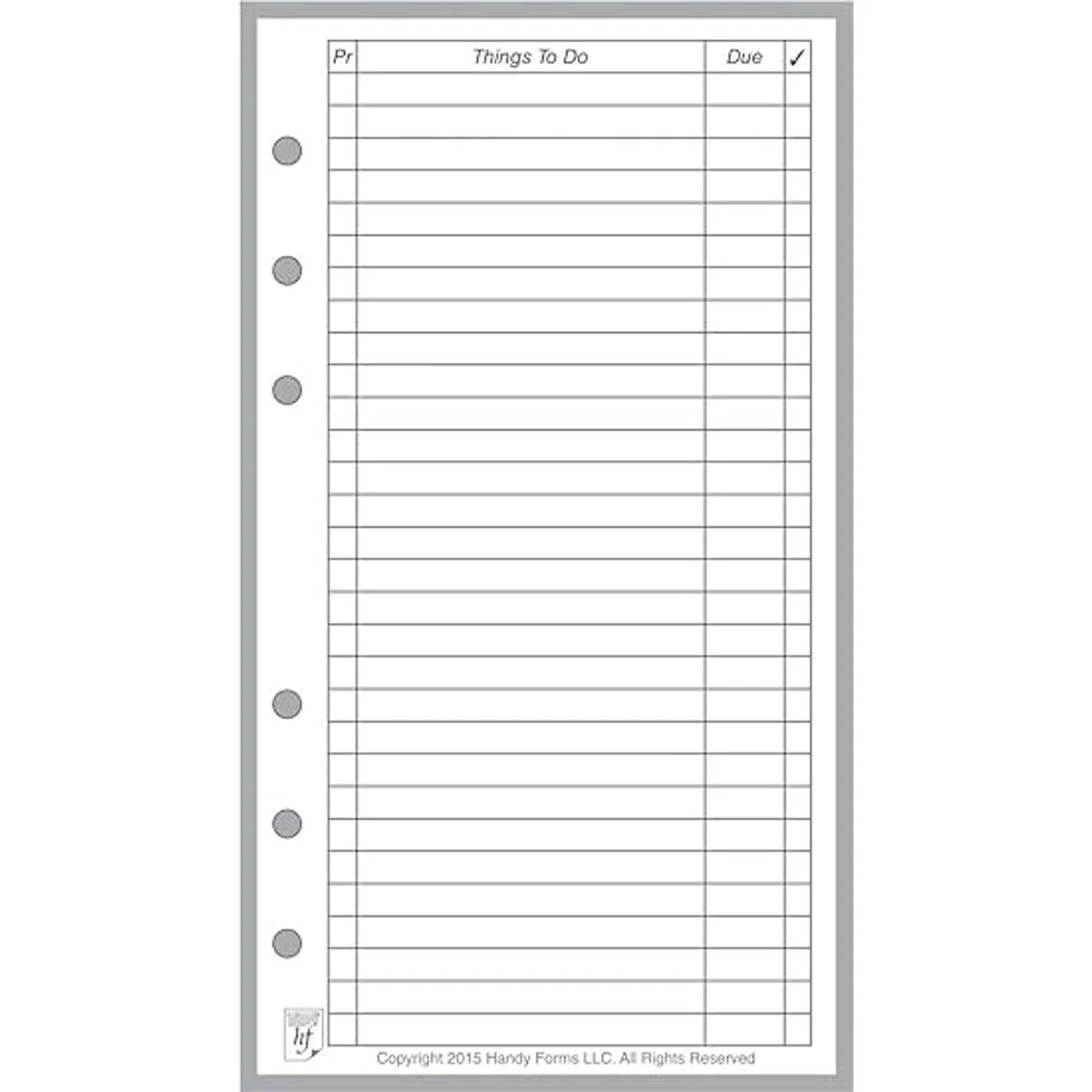 Planificador de tamaño personal tamaño y perforado para_1