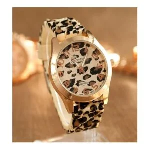 Fanmis Relojes unisex de gel de silicona de leopardo de_2