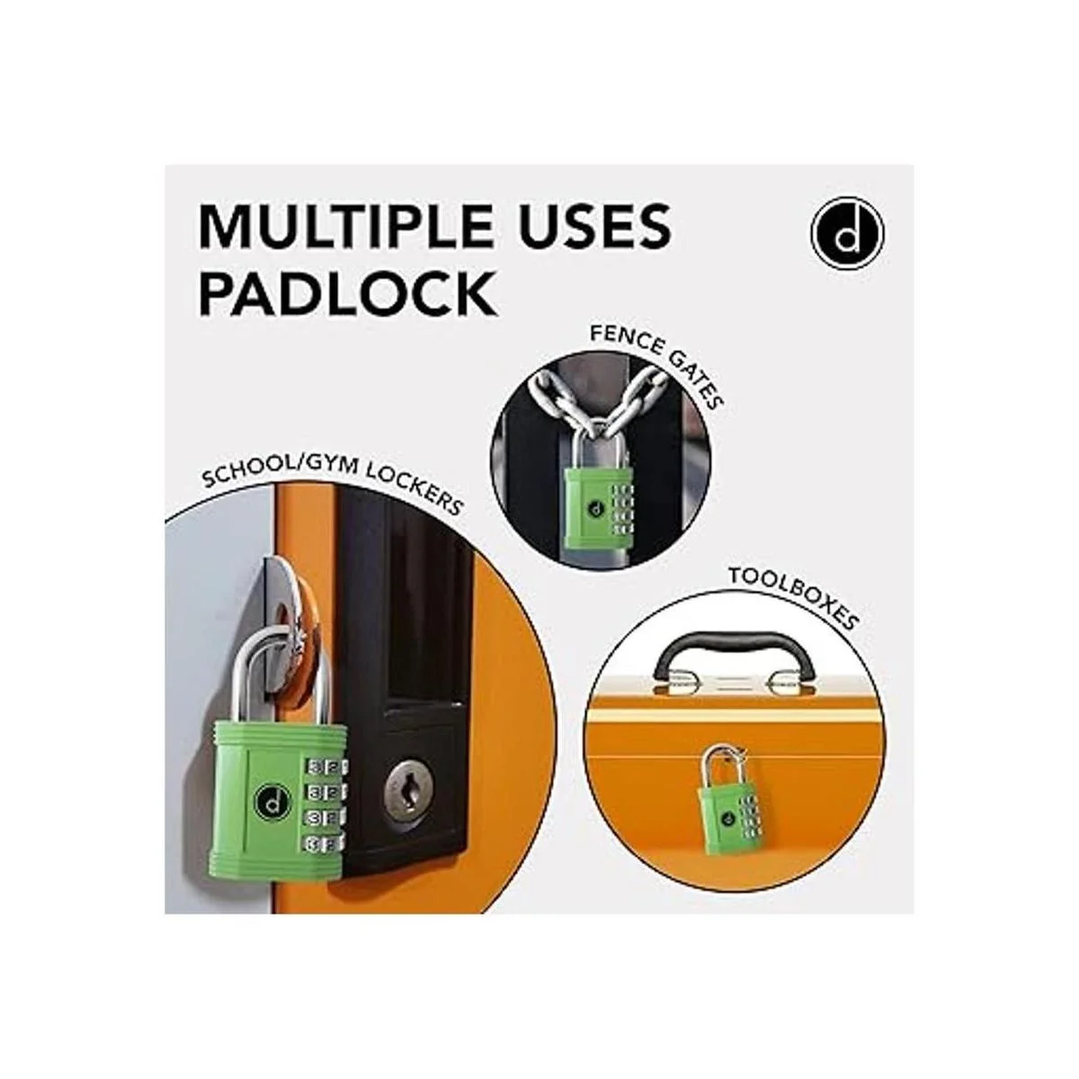 Candado cerradura de 4 dígitos de combinación para_3