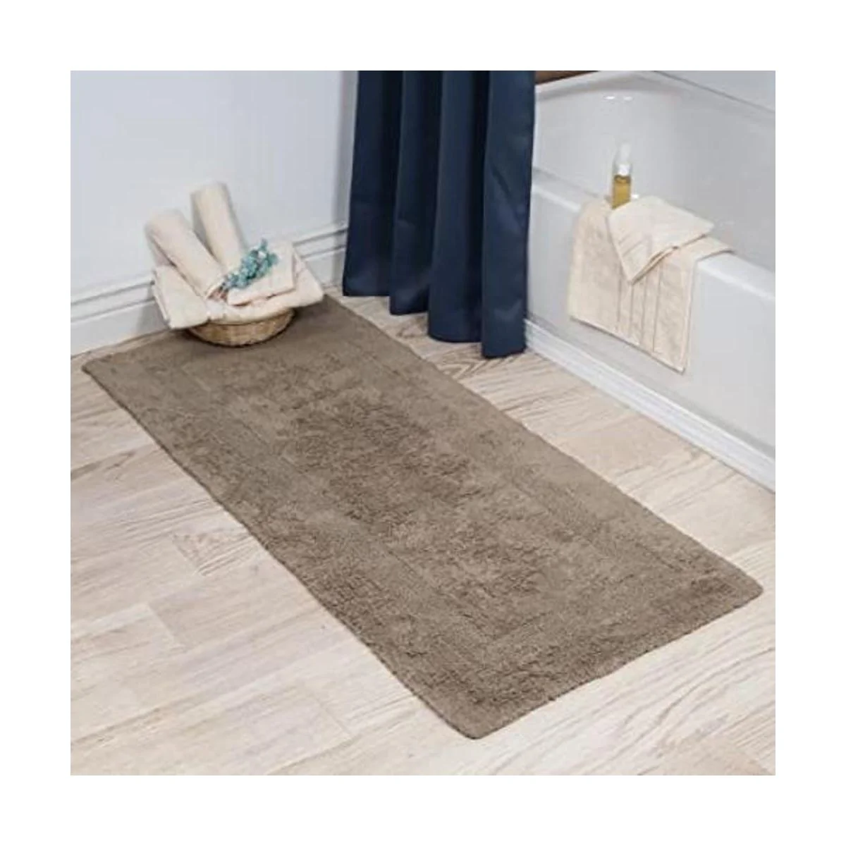 Lavish Home Tapete de baño larga reversible 100 algodón_1