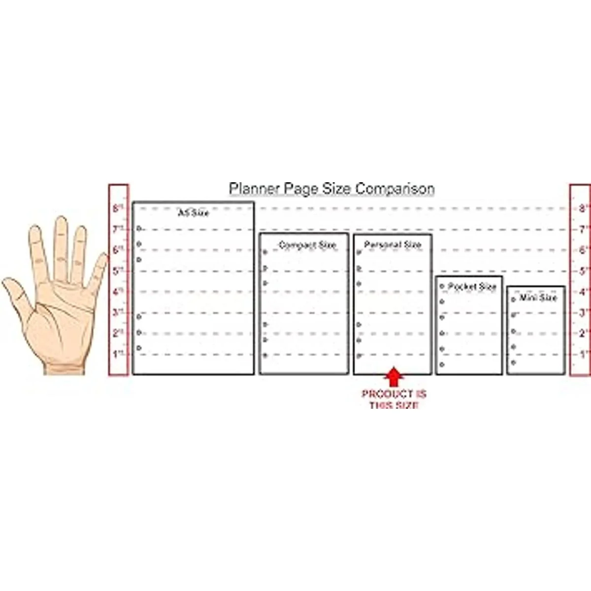 Planificador de tamaño personal tamaño y perforado para_2