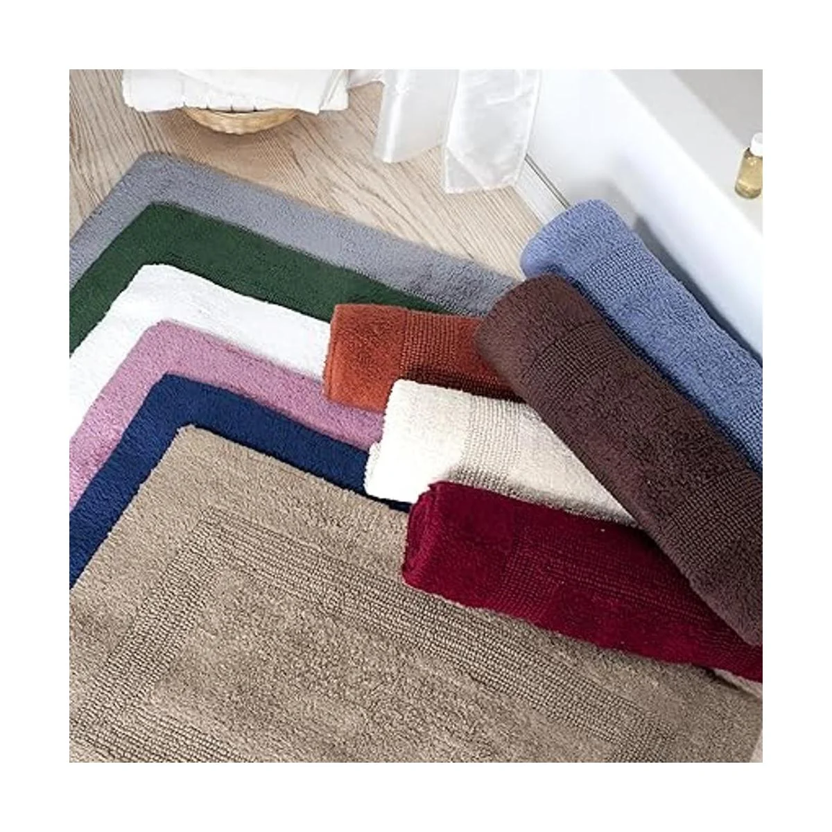 Lavish Home Tapete de baño larga reversible 100 algodón_4