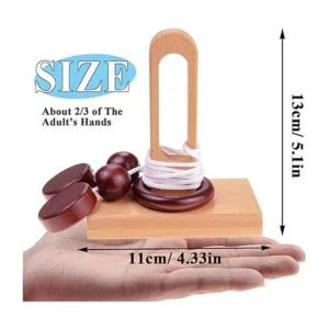 Kingou Juego de 4 de rompecabezas de madera clásica cuerda_2