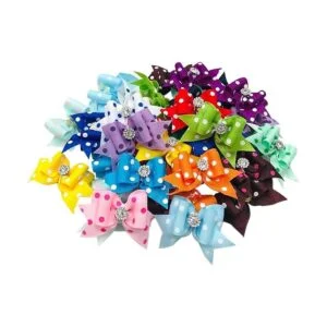 10 lazos para el pelo con bandas de goma para perros