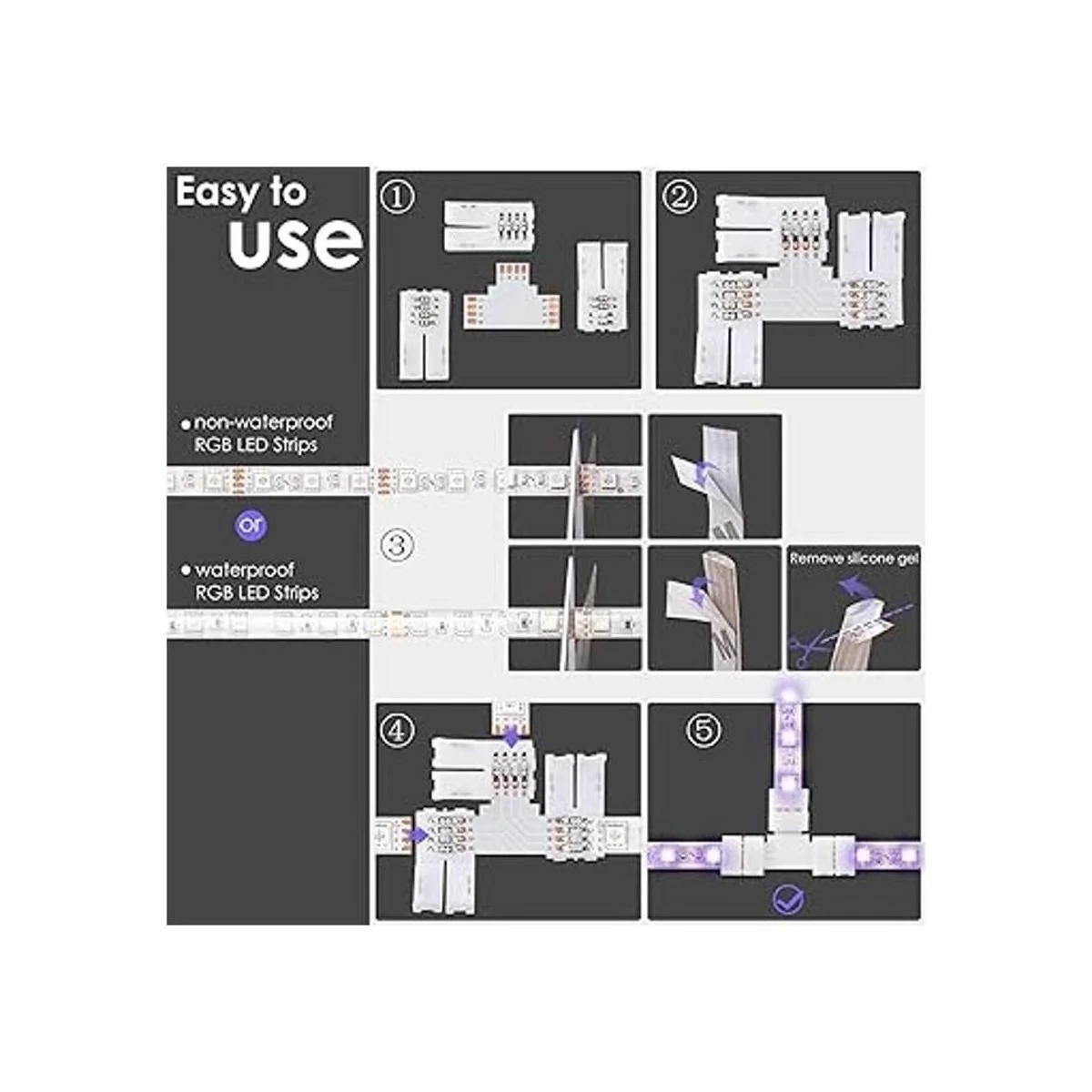 Bifurcador rápido no impermeable con 4 pines y conector de_5