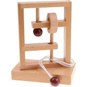 Kingou Juego de 4 de rompecabezas de madera clásica cuerda_5