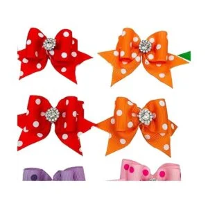 10 lazos para el pelo con bandas de goma para perros