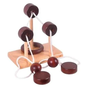 Kingou Juego de 4 de rompecabezas de madera clásica cuerda_4