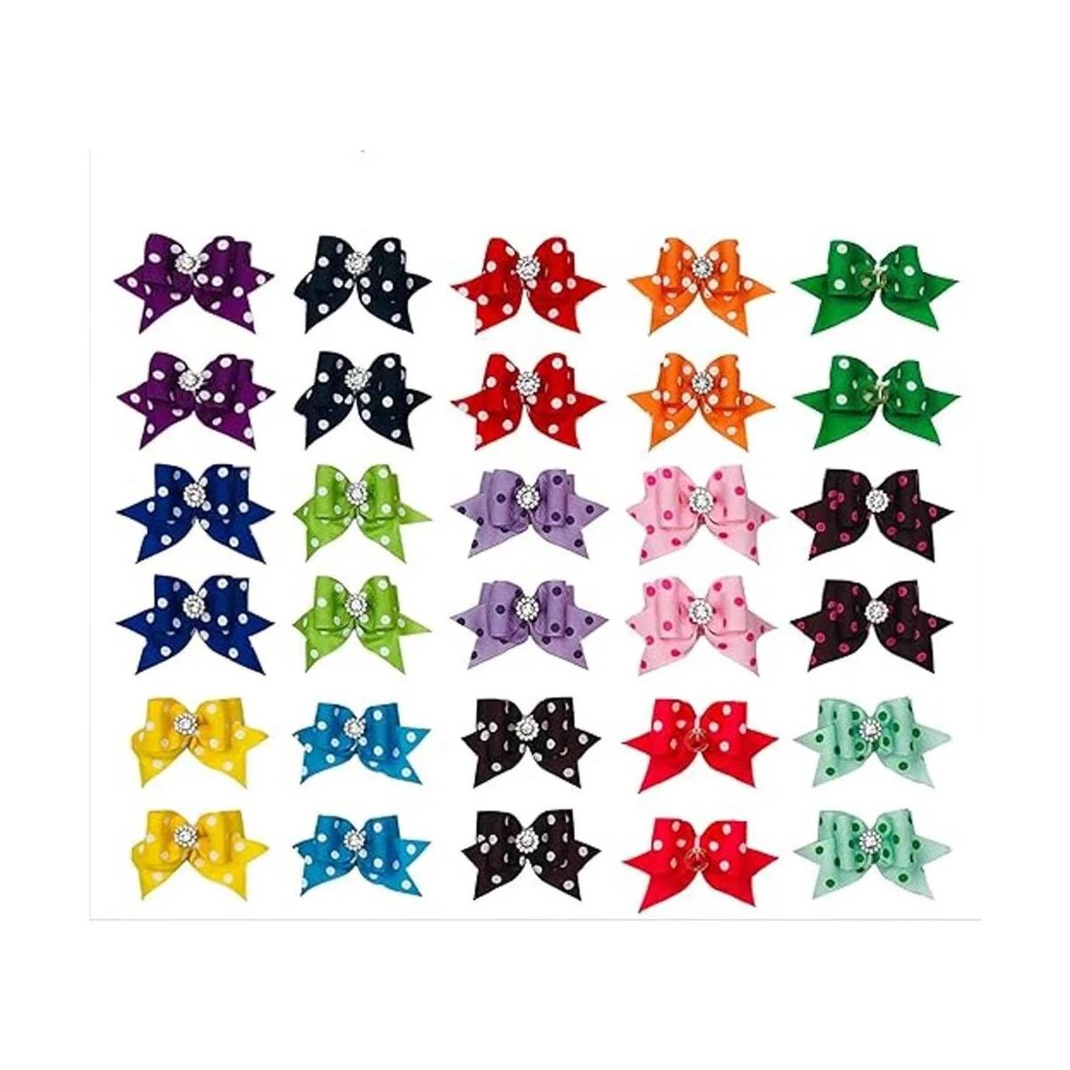 10 lazos para el pelo con bandas de goma para perros