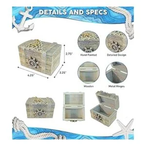 CoTa Global Joyero de madera vintage Baratija náutica_2