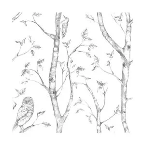 Papel tapiz adhesivo con diseño de bosque de Brewster_1