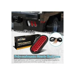 Partsam 2 luces traseras LED ovaladas rojas de 6 pulgadas_3