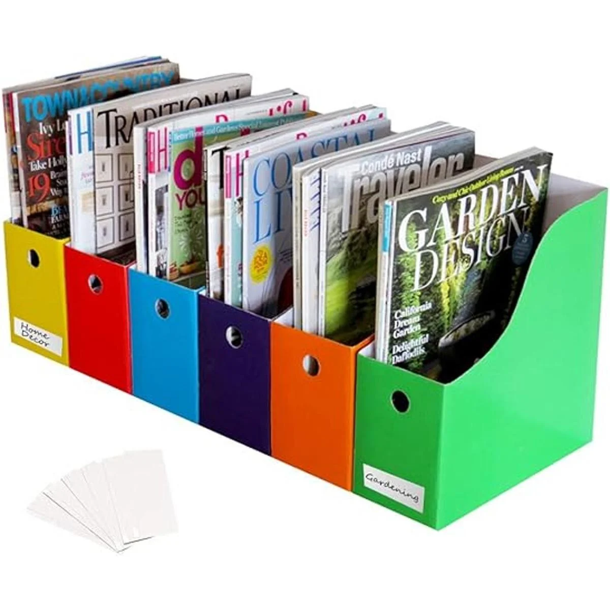 Evelots Organizador de revistas ancho completo de 4 con