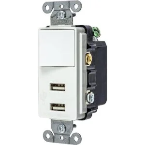 Bryant Electric USBB102W 15 Amp 125V Decorator USB Switch_1