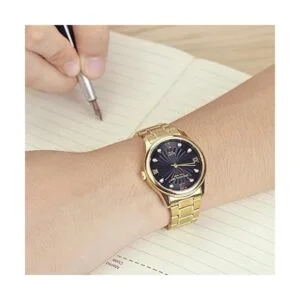 Reloj pulsera IP chapado en oro dial numérico romana de_5