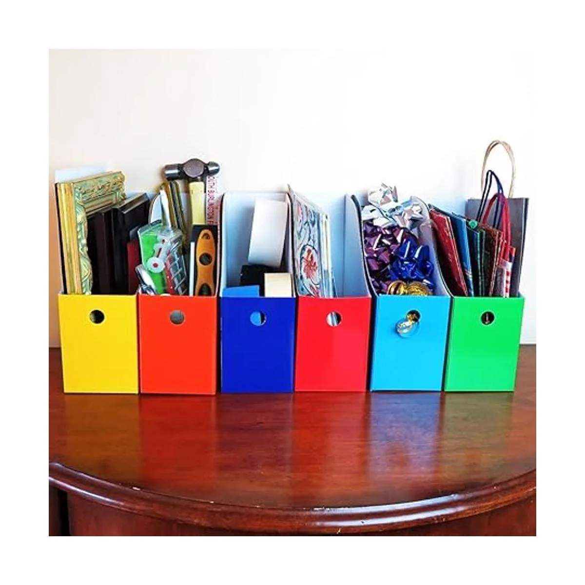 Evelots Organizador de revistas ancho completo de 4 con