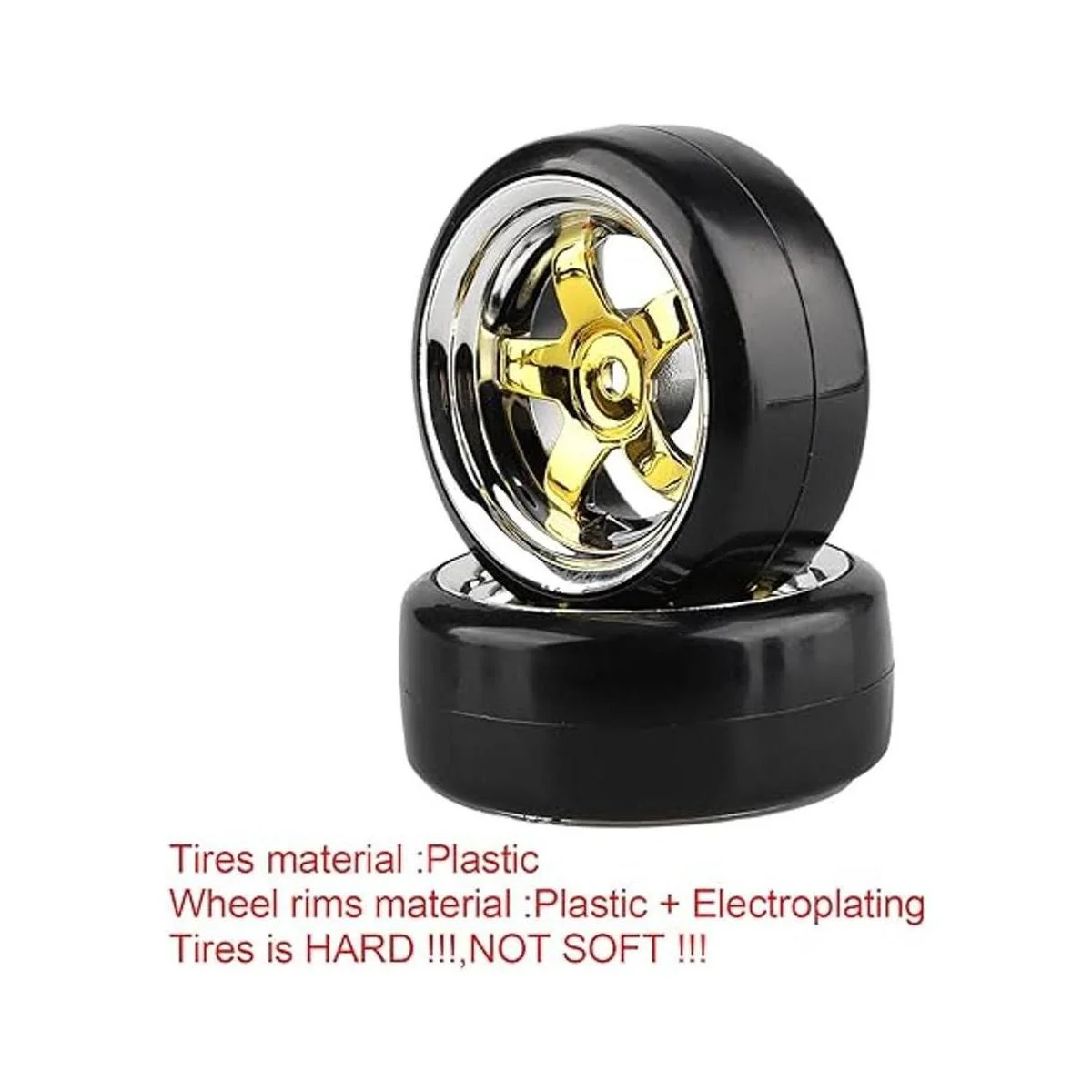 Shaluoman Llantas de 5 radios con neumáticos de plástico_2