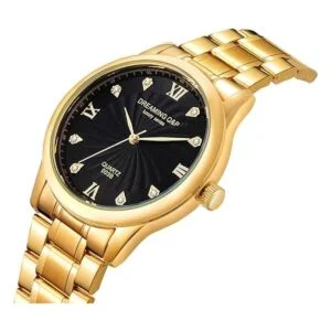 Reloj pulsera IP chapado en oro dial numérico romana de_2