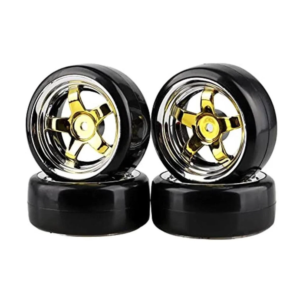 Shaluoman Llantas de 5 radios con neumáticos de plástico_1