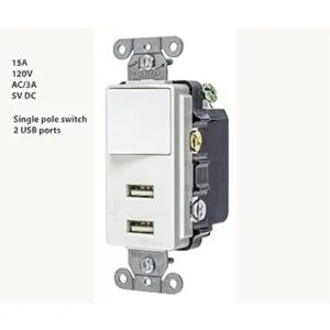 Bryant Electric USBB102W 15 Amp 125V Decorator USB Switch_3