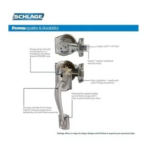 SCHLAGE F60 CEN 619 Century Manija de un solo cilindro y_3