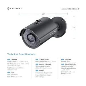 Amcrest Cámara de seguridad Full HD 1080P Bullet para_3