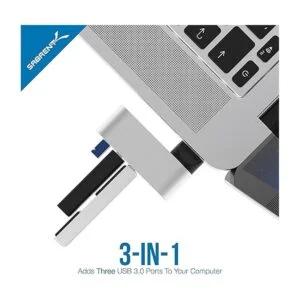 SABRENT Mini concentrador USB 3.0 de aluminio prémium de 3_3