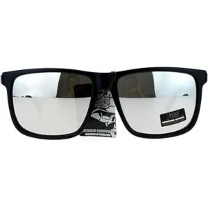 Locs Mirrored Lens Gangster Gafas de sol rectangulares de_3