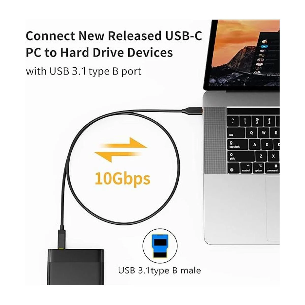 Cable USB 3.1 C a USB B de 4 pies cable de impresora USB_2