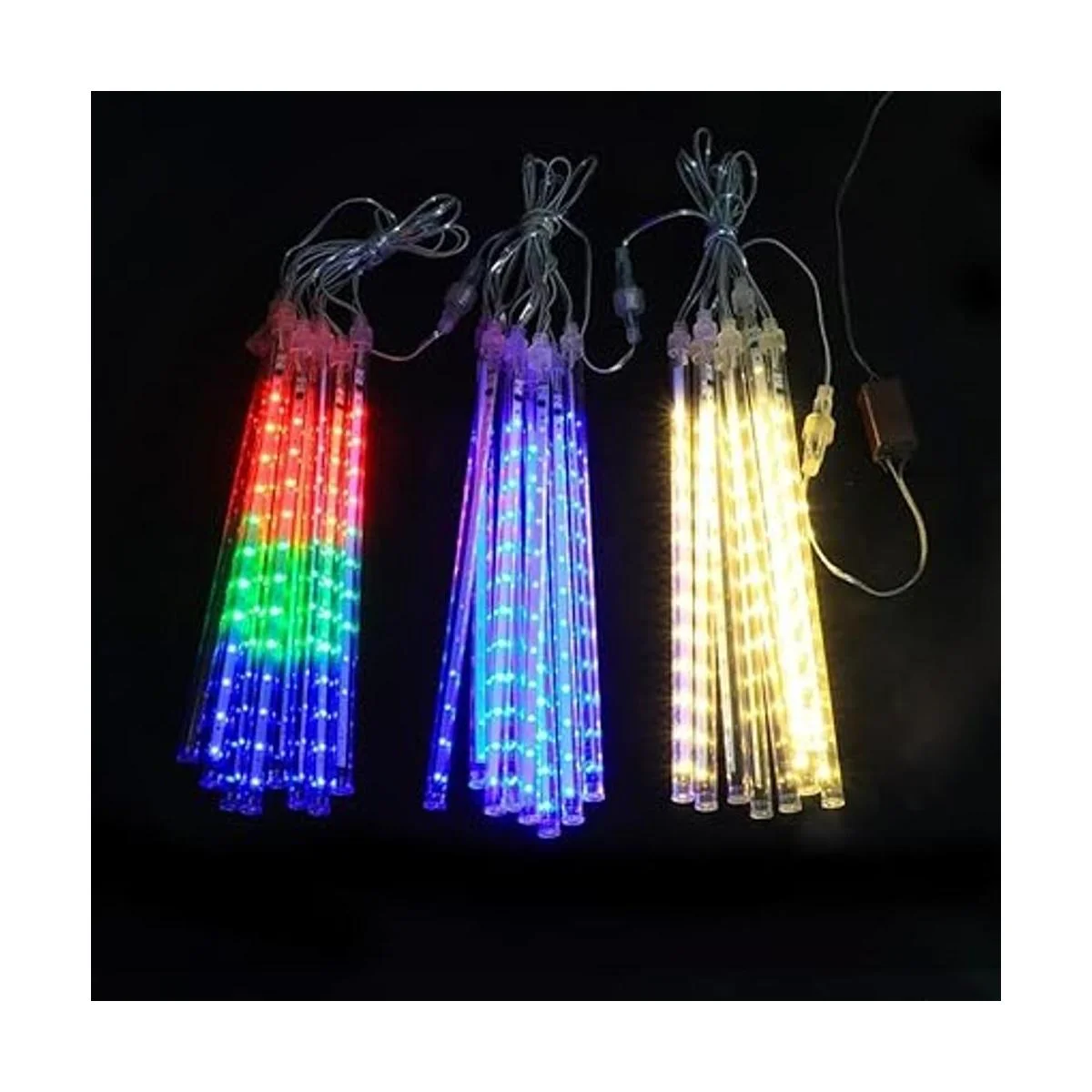 Luces de lluvia blancas 8 tubos de 30 centímetros 144