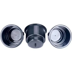 Amarinemade Juego de 3 Posavasos negros con drenaje_2